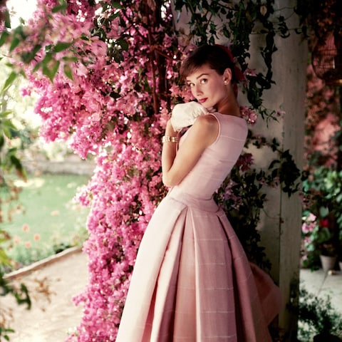 Audrey Hepburn photographed wearing Givenchy by Norman Parkinson, 1955